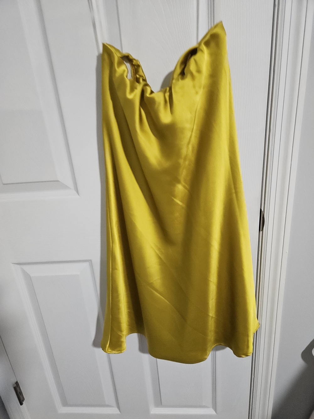 Audrey 3+1 Strapless Satin Slip Dress in Yellow